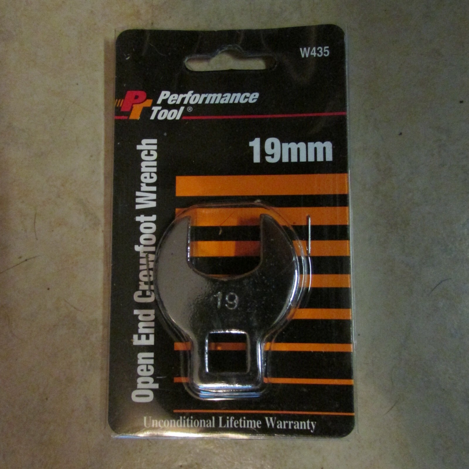 Performance Tool Open End Crowfoot Wrench - 19mm - W435 - New  (B 19)