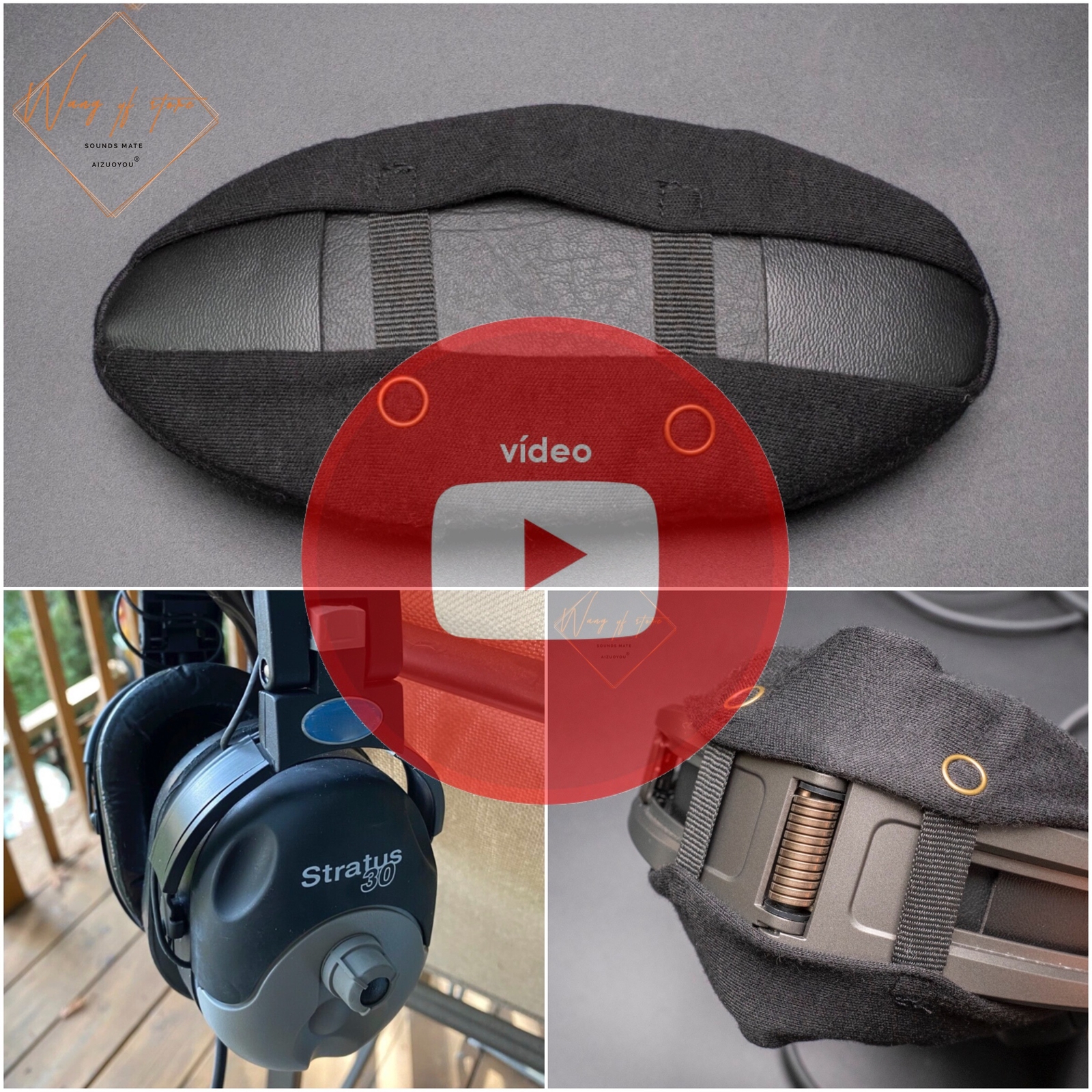 Double Foam Headband Pad Cushion For Telex STRATUS 30 30XT 50 AVIATION HEADSET