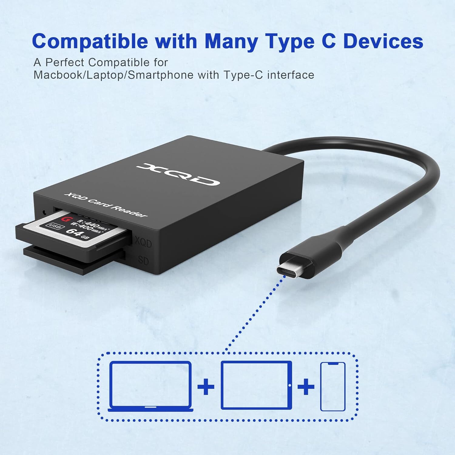 Sony XQD Reader USB 3.0 XQD SD Card 2 in 1 Memory Card Reader 5Gpbs Super Speed
