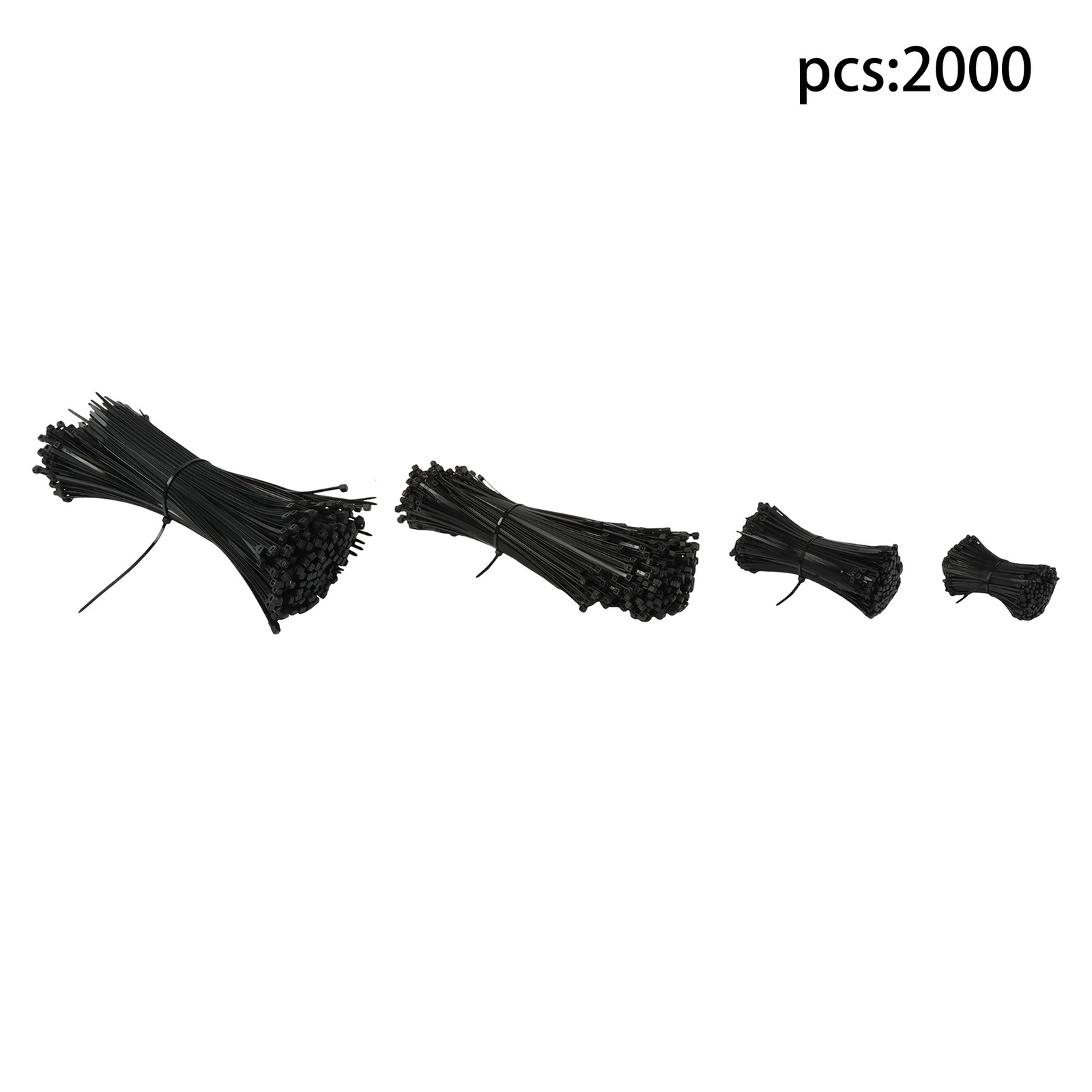 2000 PCS Self-locking Nylon Zip Ties Assorted Sizes 4+6+8+12 Inch Cable ties
