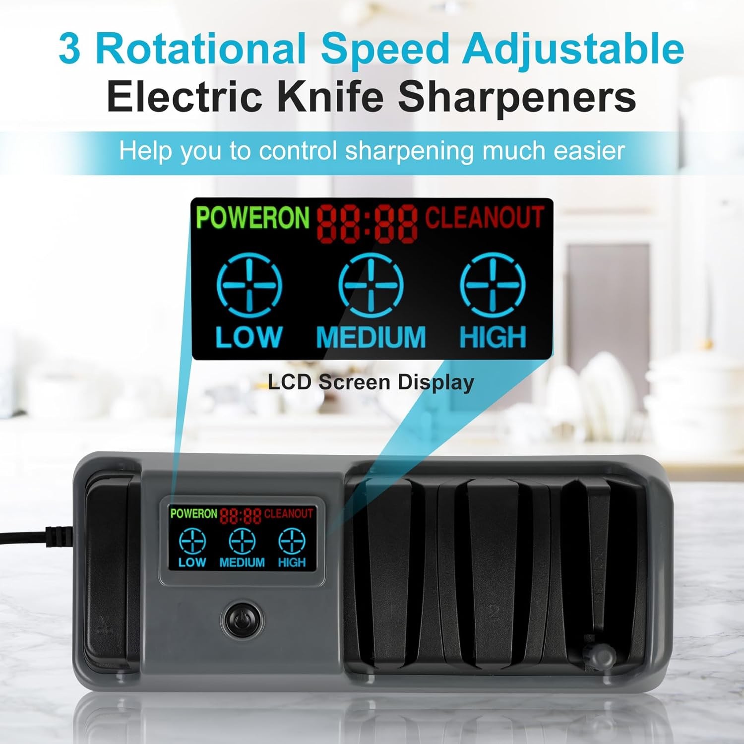 Professional Electric Knife Sharpener 3 Stage Chef Knife Scissor Sharpening