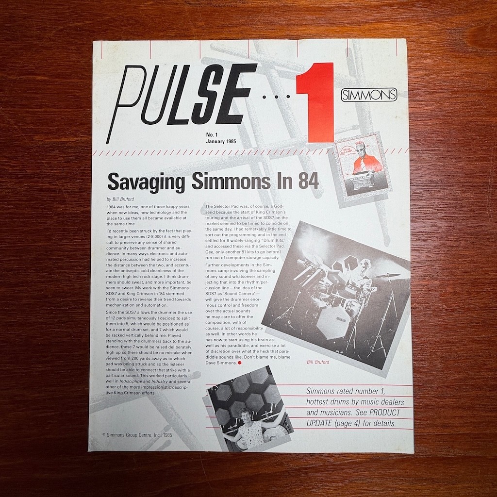 VINTAGE SIMMONS PULSE-1 NO. 1 JANUARY 1985 FOLD OUT BROCHURE/POSTER