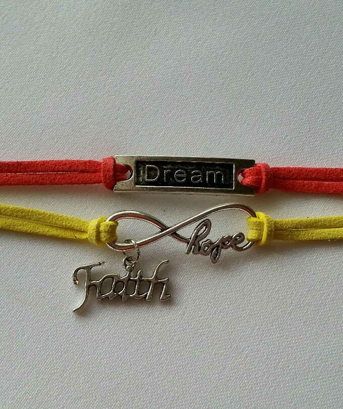infinity Hope Leather Bracelet, Hope Faith Charm Bracelet Us Seller