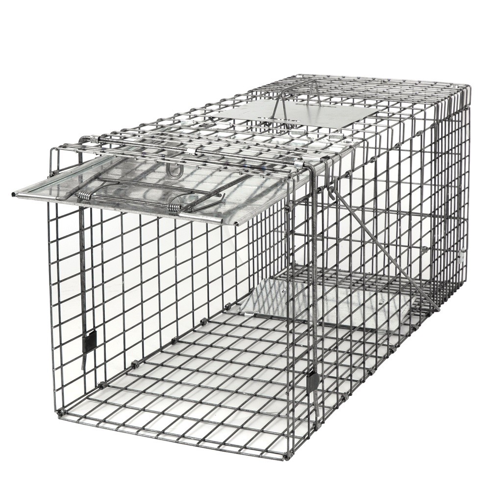 32" Humane Animal Trap Steel Cage for Live Rodent Control Rat Squirrel Raccon