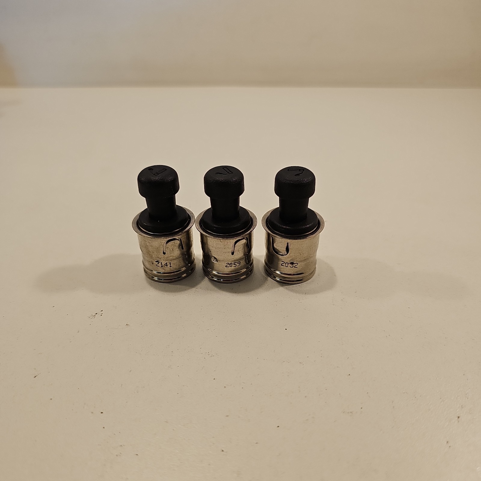 3x NOS OEM Vintage GM Casco 78 Car Pop Out Cigarette Lighter 12V Black Knob