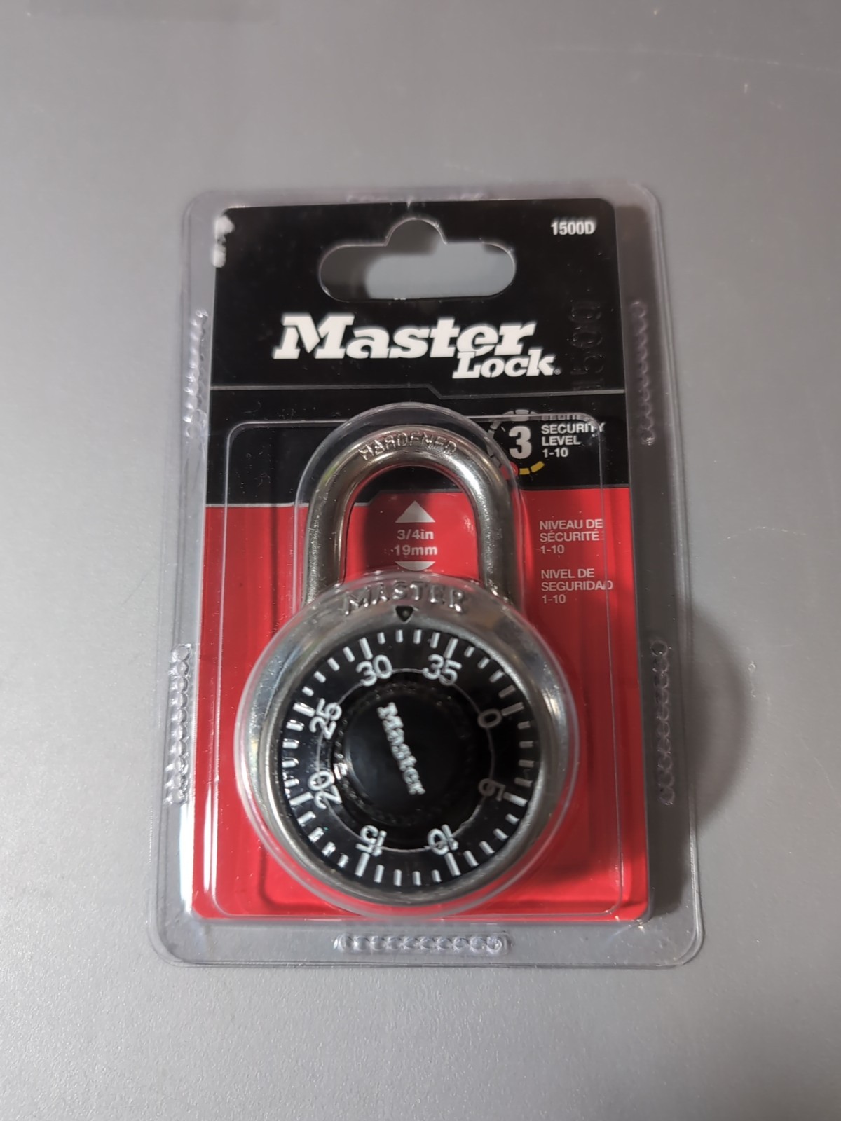 Master Lock Combination Padlock, 1500D, New, 3/4 In. ( 19mm)