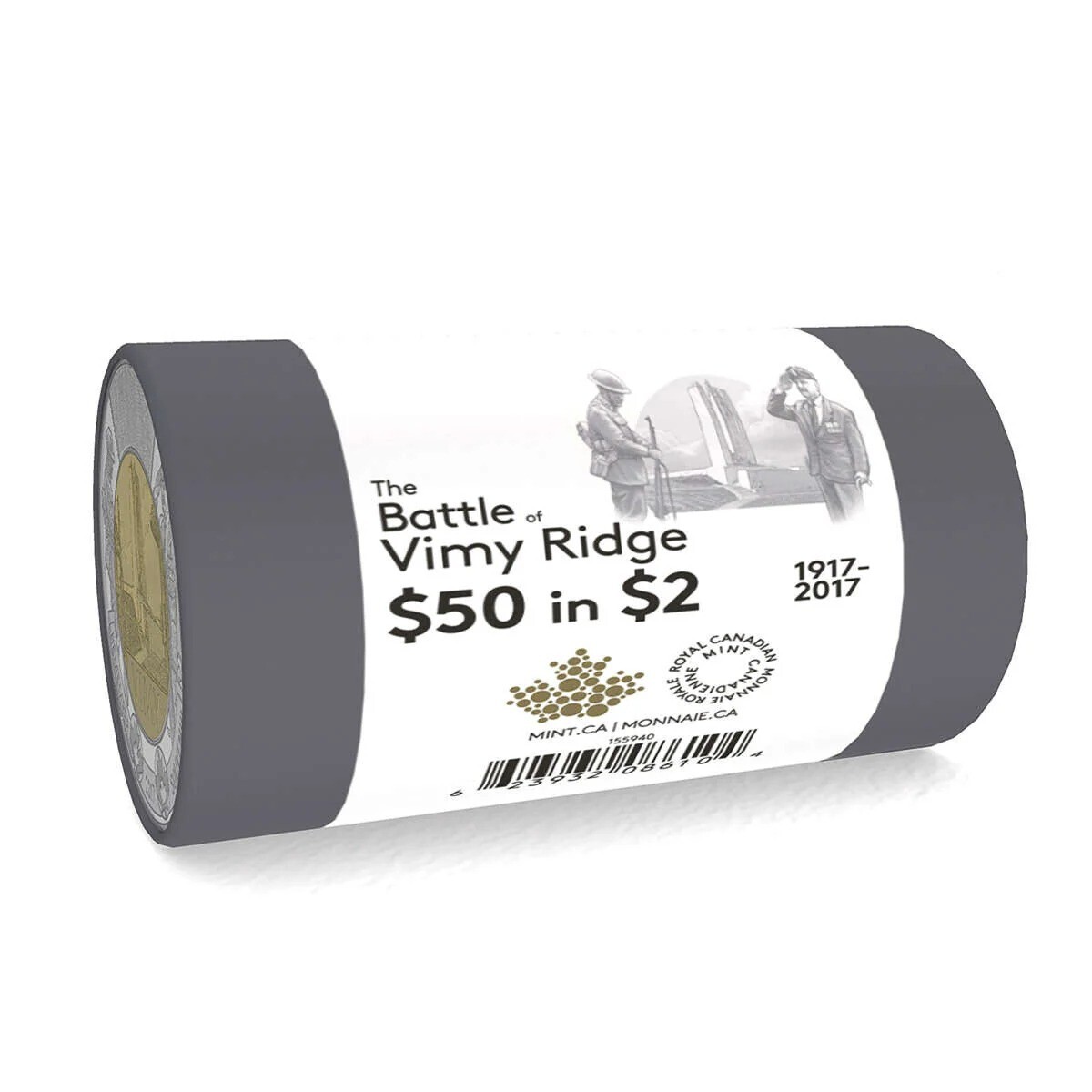 2017 Canada $2 Battle of Vimy Ridge - Special Wrap Roll, 25 coins
