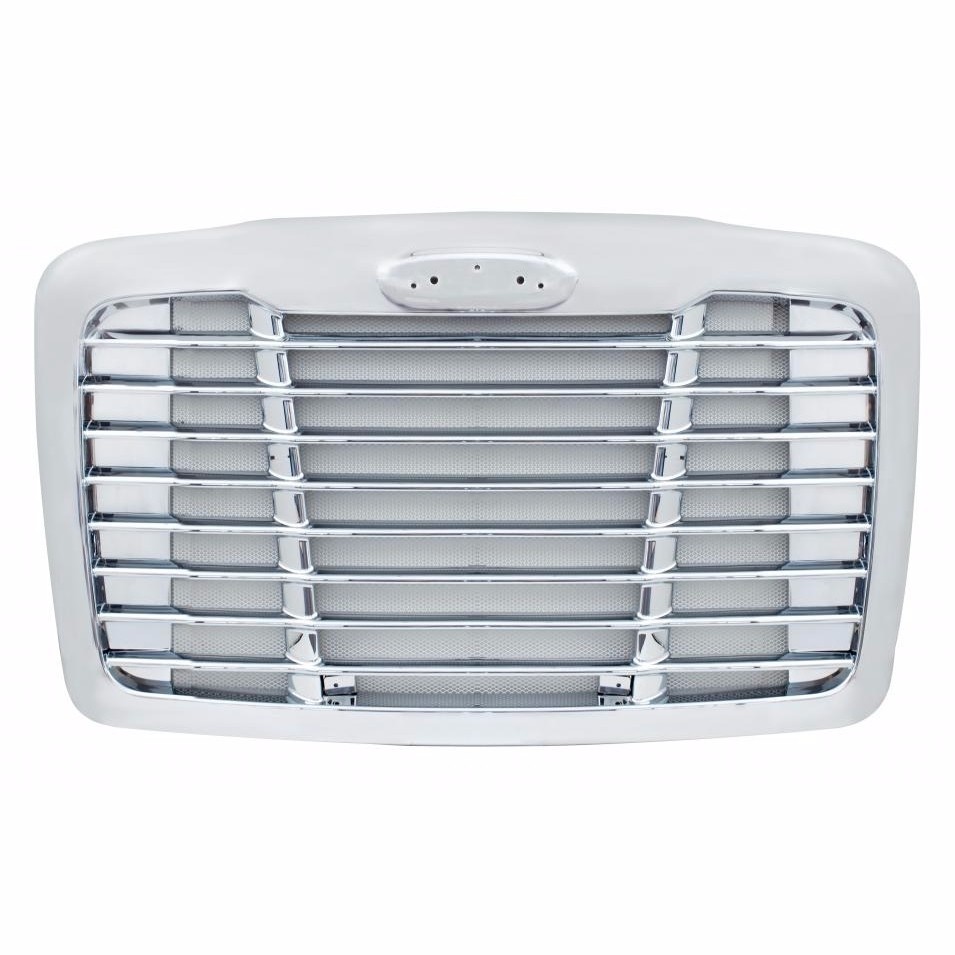 All Chrome Freightliner Cascadia 2008+ Grill with Aluminum Chrome Bug Screen