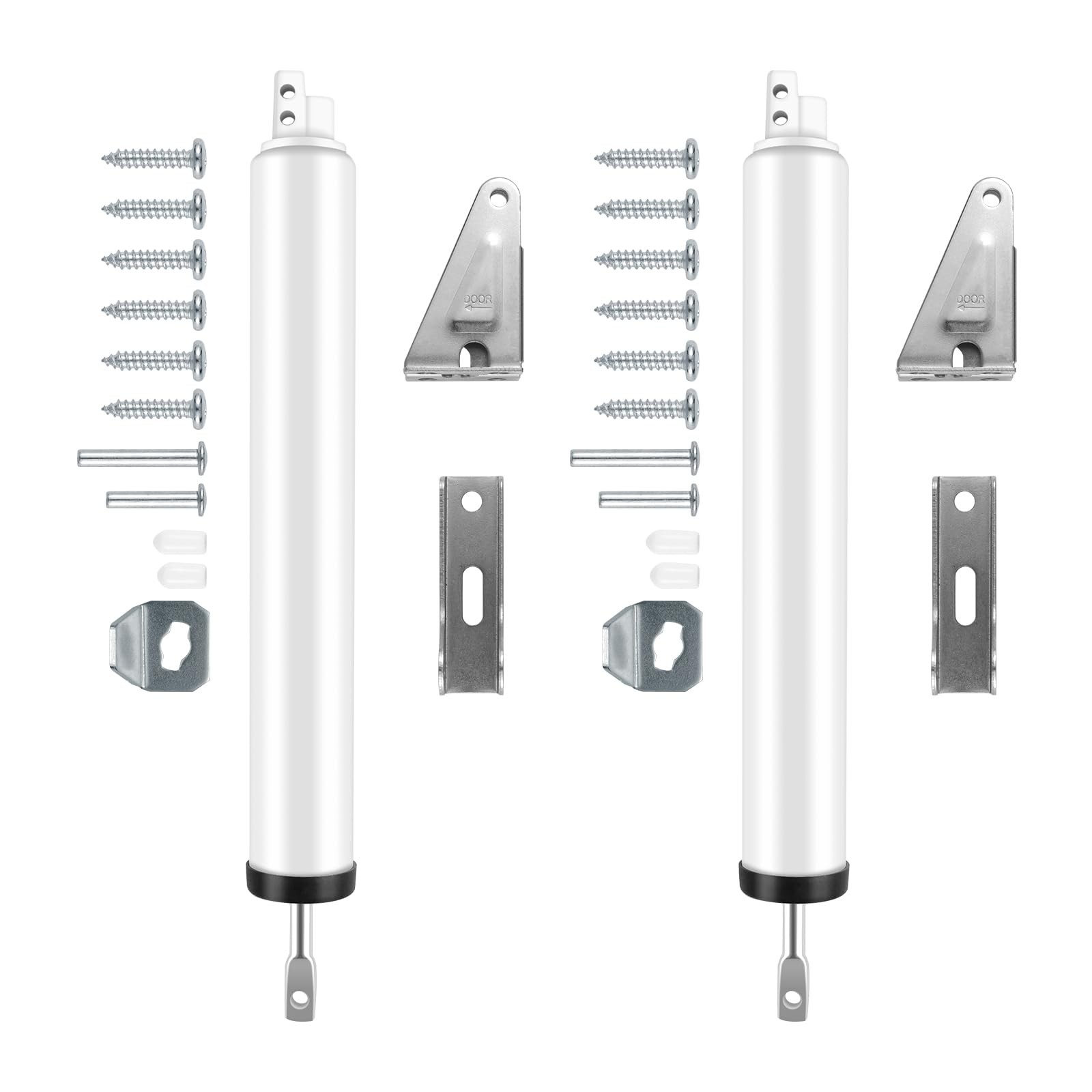 Screen Storm Door Closer Kit Heavy Duty Pneumatic Push Button Latch White 2 Piec