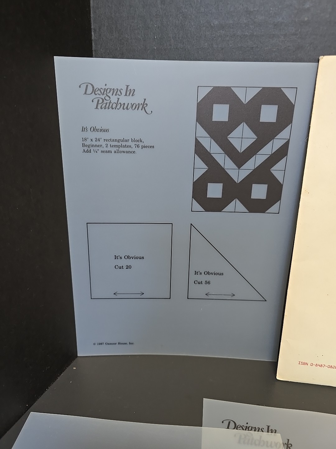 Quilting "Designs In Patchwork" Vinyl Template Patterns Oxmoor House Vintage 4