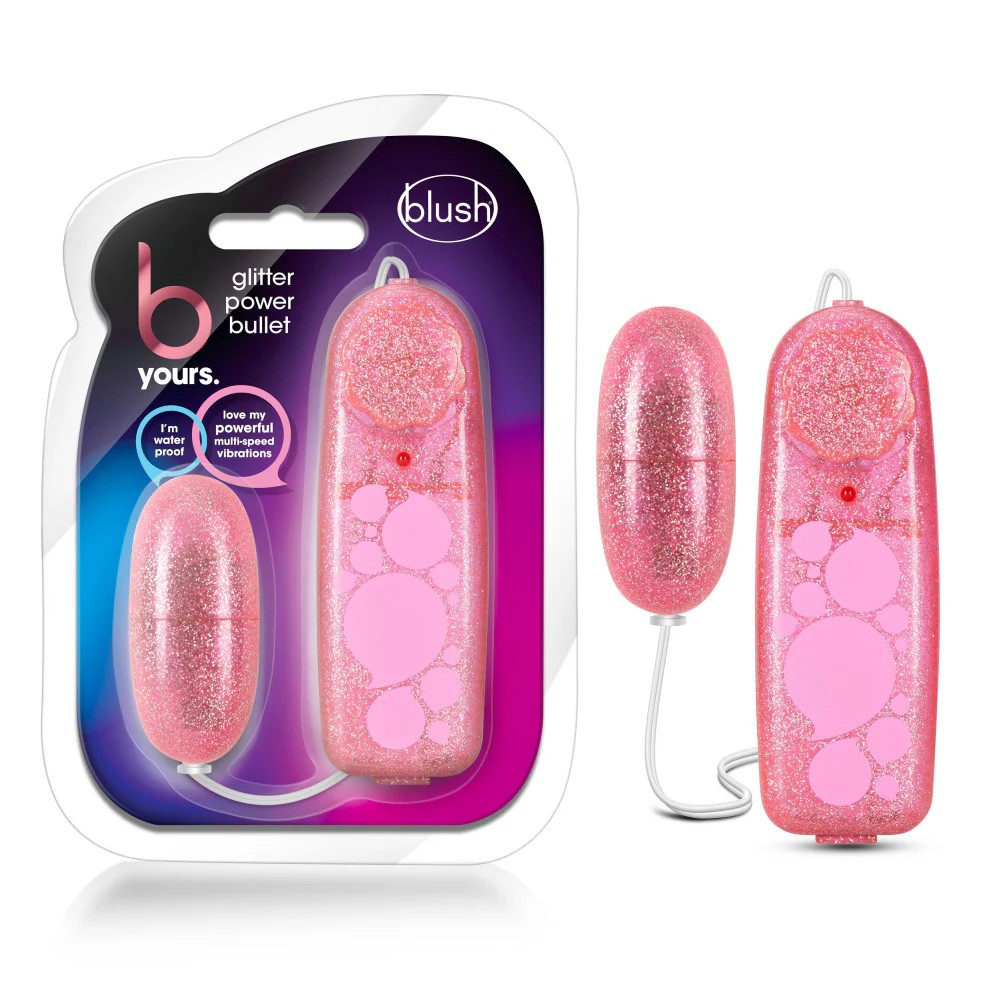 Glitter Pink Vibrating Power Bullet Egg Vibrator Massager Sex Toys for Women