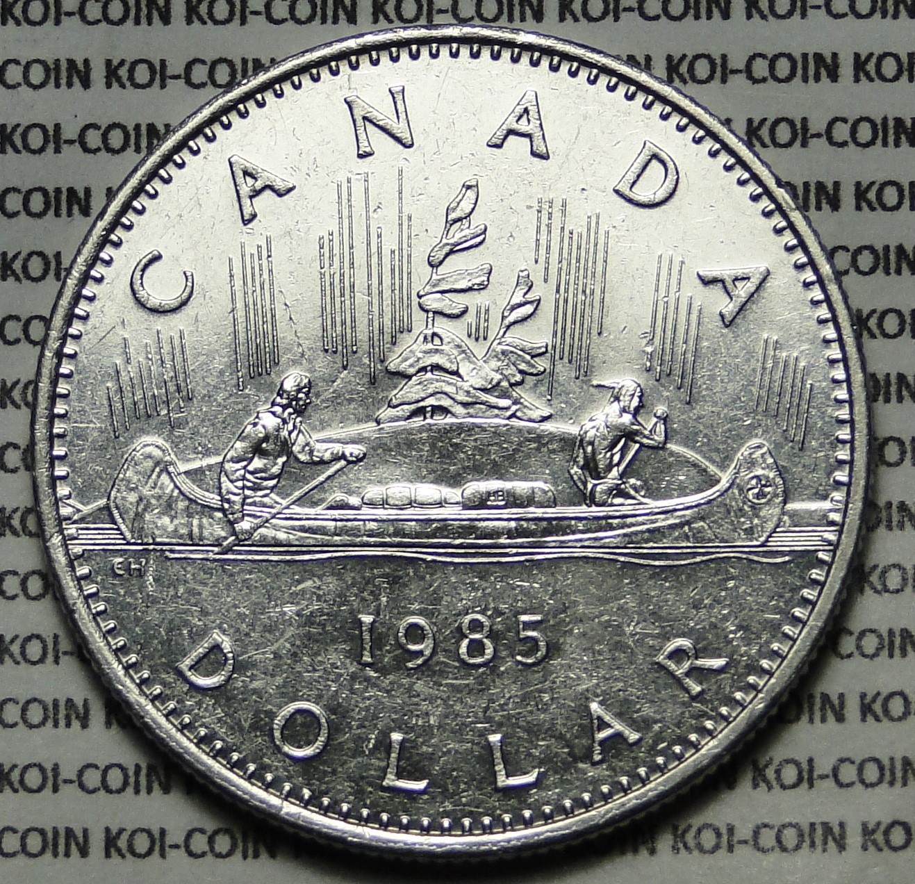 Canada 1985 large dollar $1 Voyageur nickel circulated