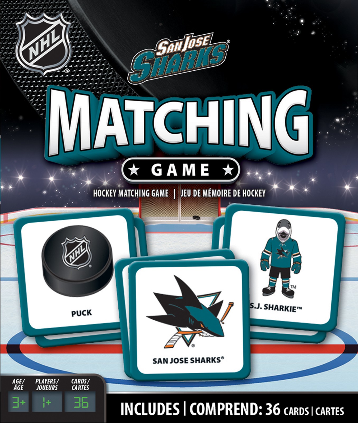 MasterPieces - San Jose Sharks - Officially Licensed NHL Matching Card Game