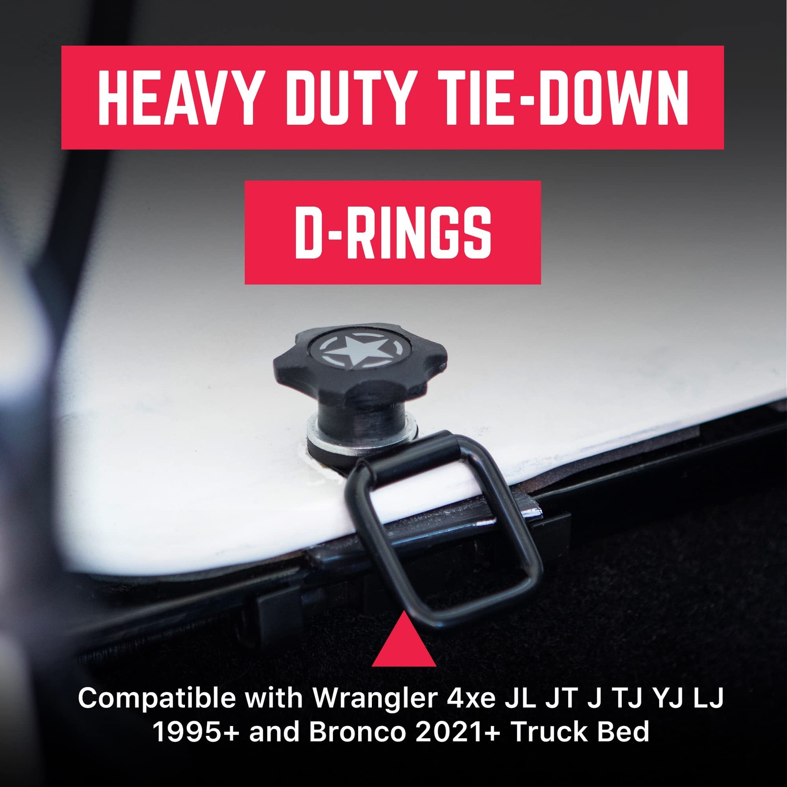 Tie Down D Ring Set, Easy-to-Install Truck Downs, 6, Tiedown D-Ring