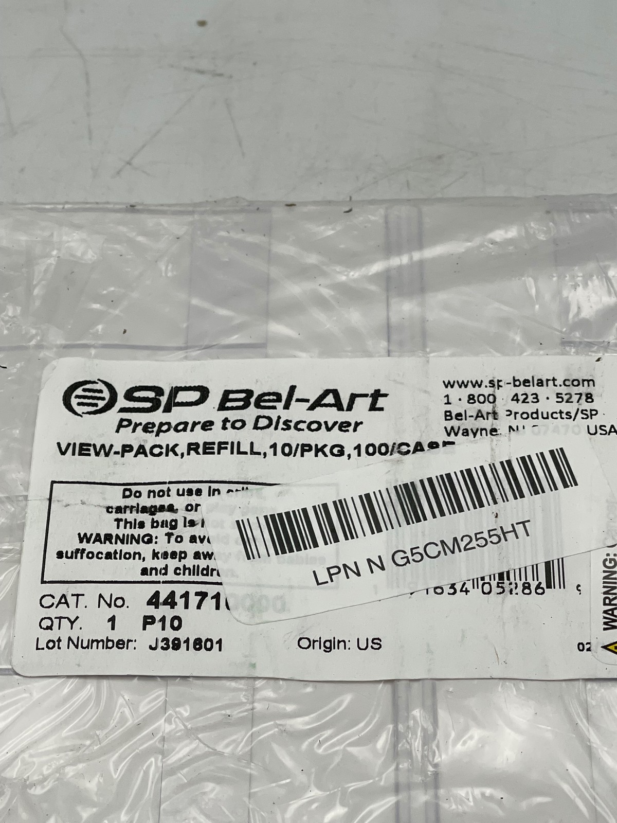 SP Bel-Art View-Pack Refill 44171 White 3-Hole Plastic Label Sheets 10/PK Pack