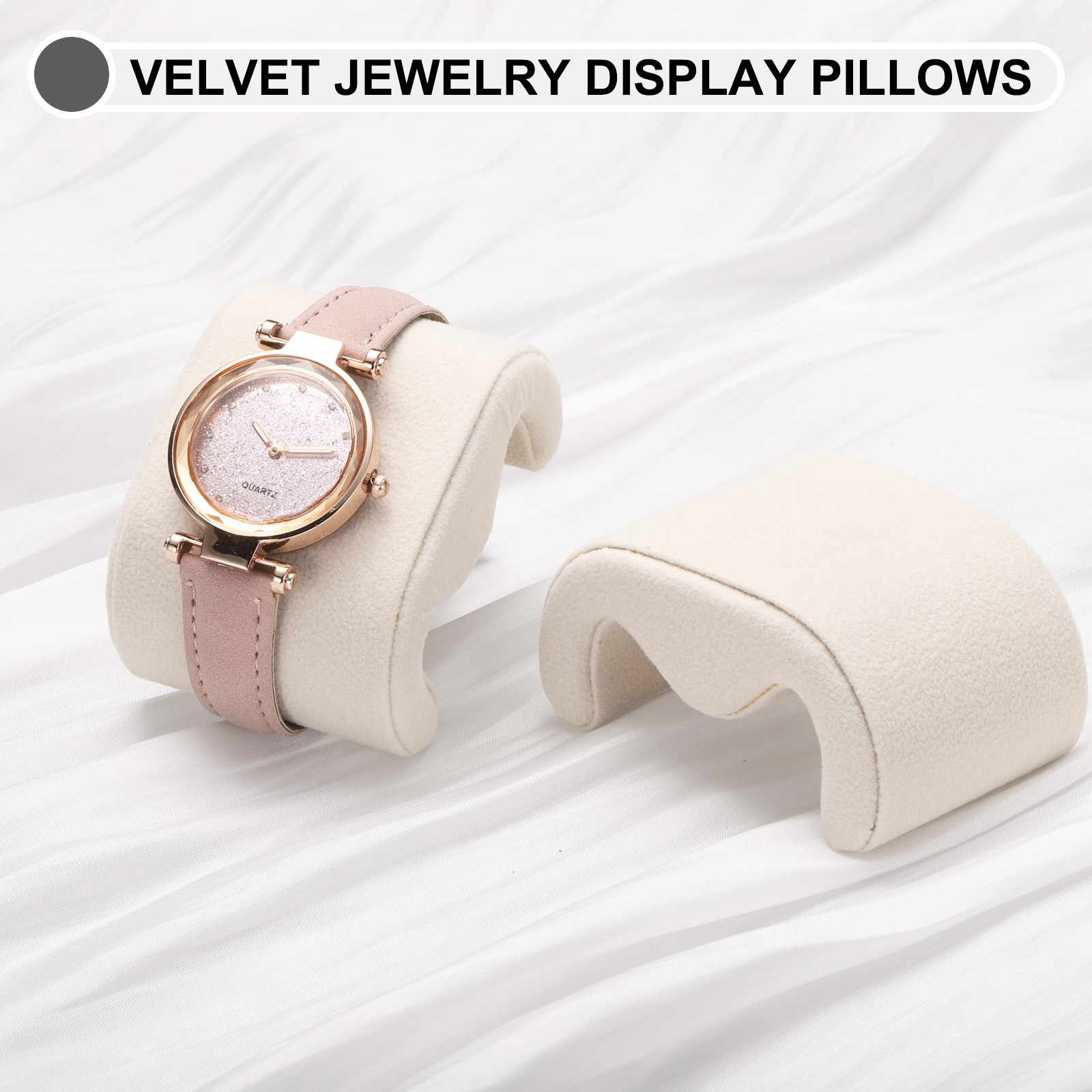 4PACK Watch Case Pillows M Shaped Watch Display Pillow Beige
