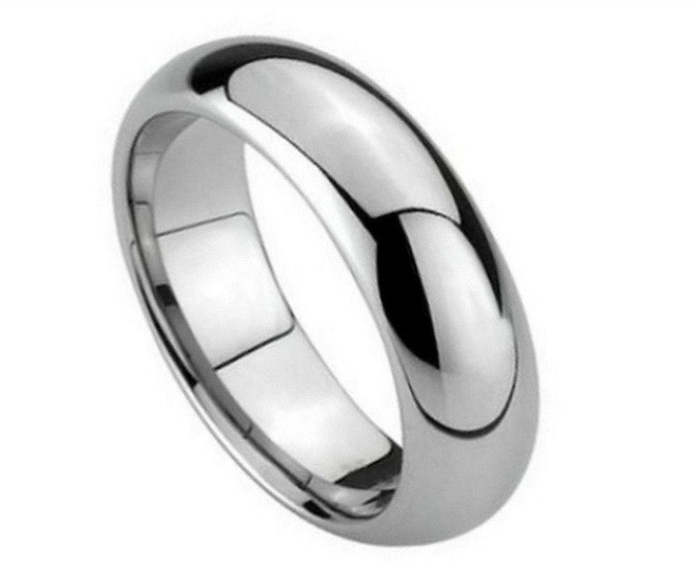 6MM Tungsten Ring Domed High Polish Wedding Engagement Band TR013-A