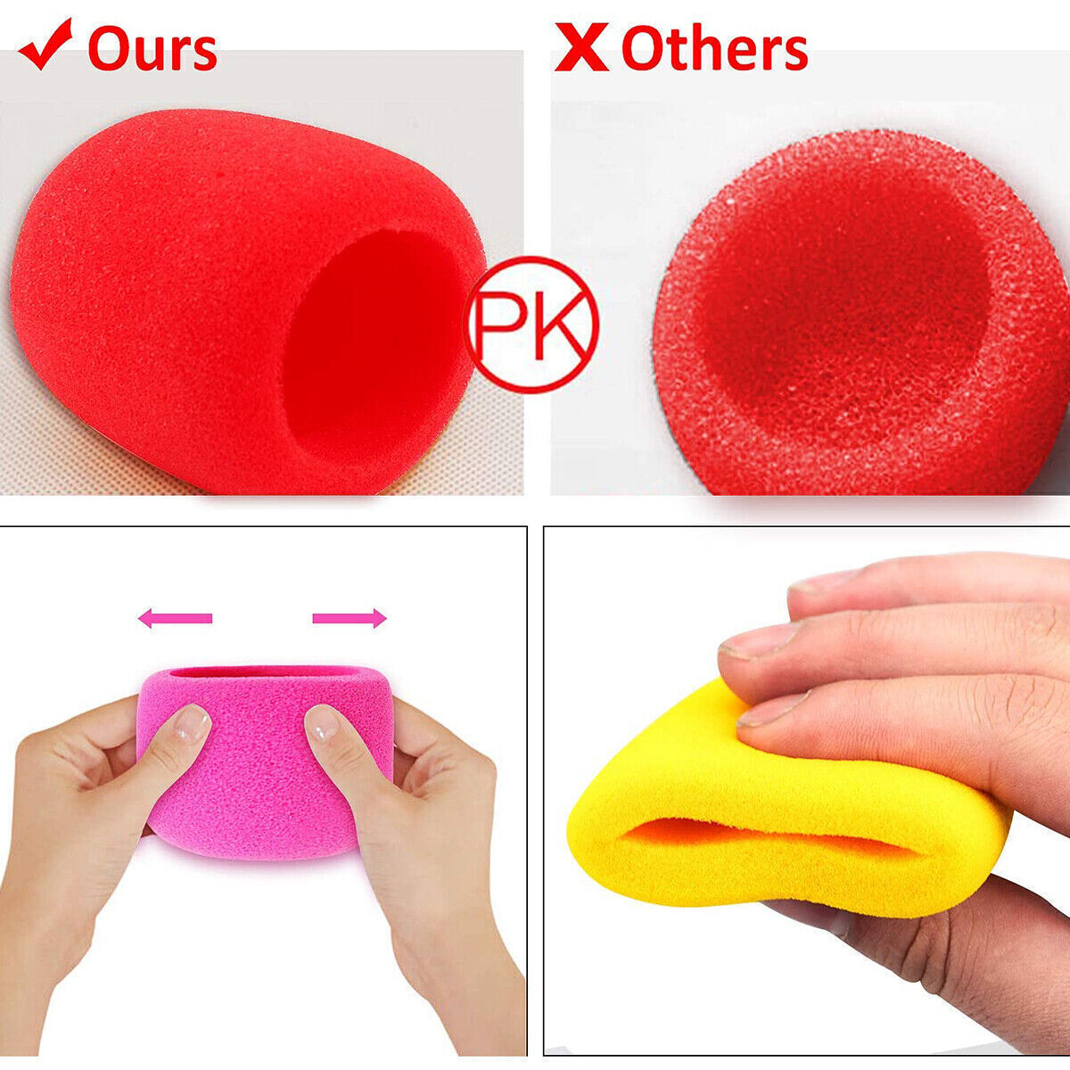 30Pcs Handheld Microphone Windshield Wind Shield Sponge Foam Cover Thicken