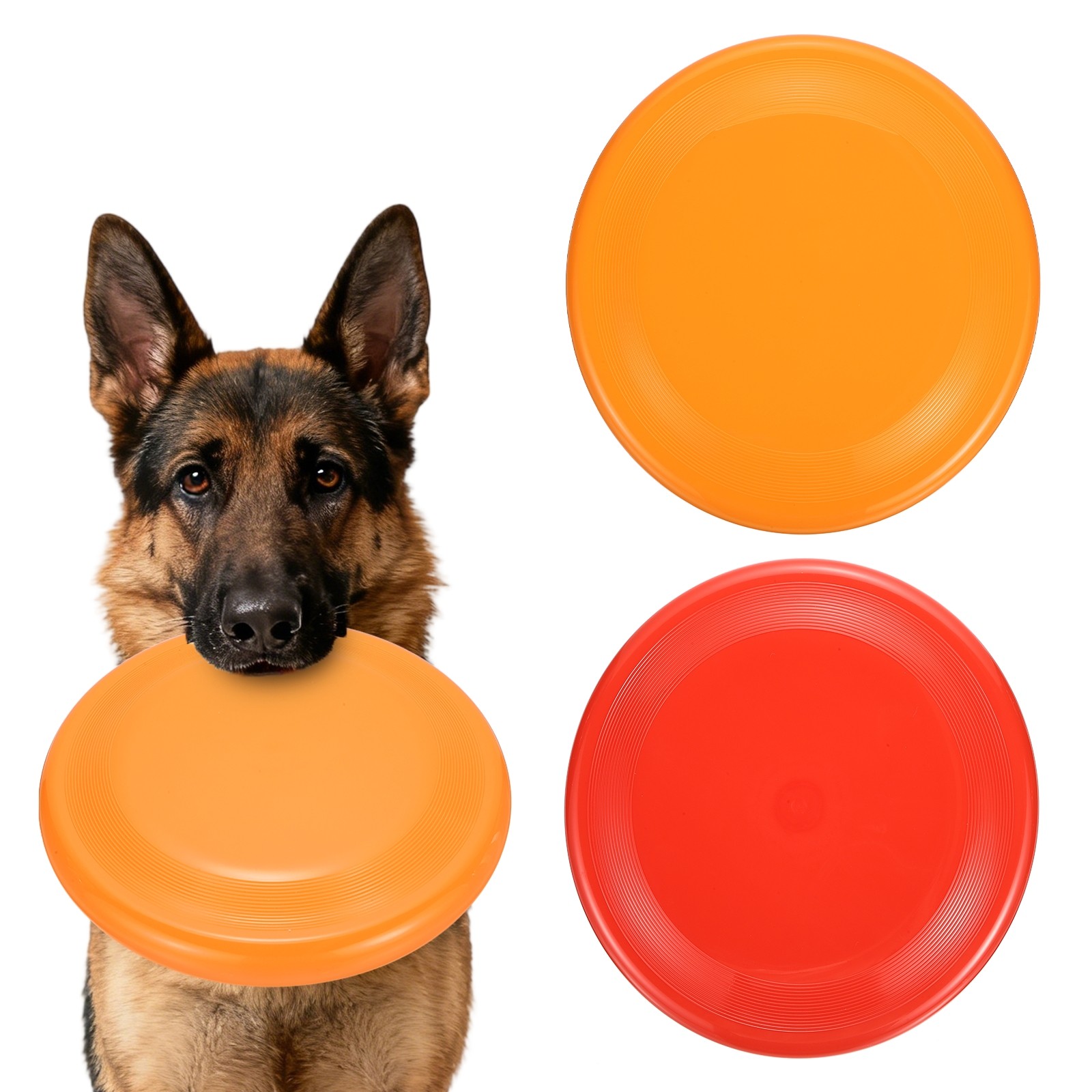Dog Flying Discs, Plastic Dog Flying Discs, 9 Inches, (Red/Orange, 2 Pcs)