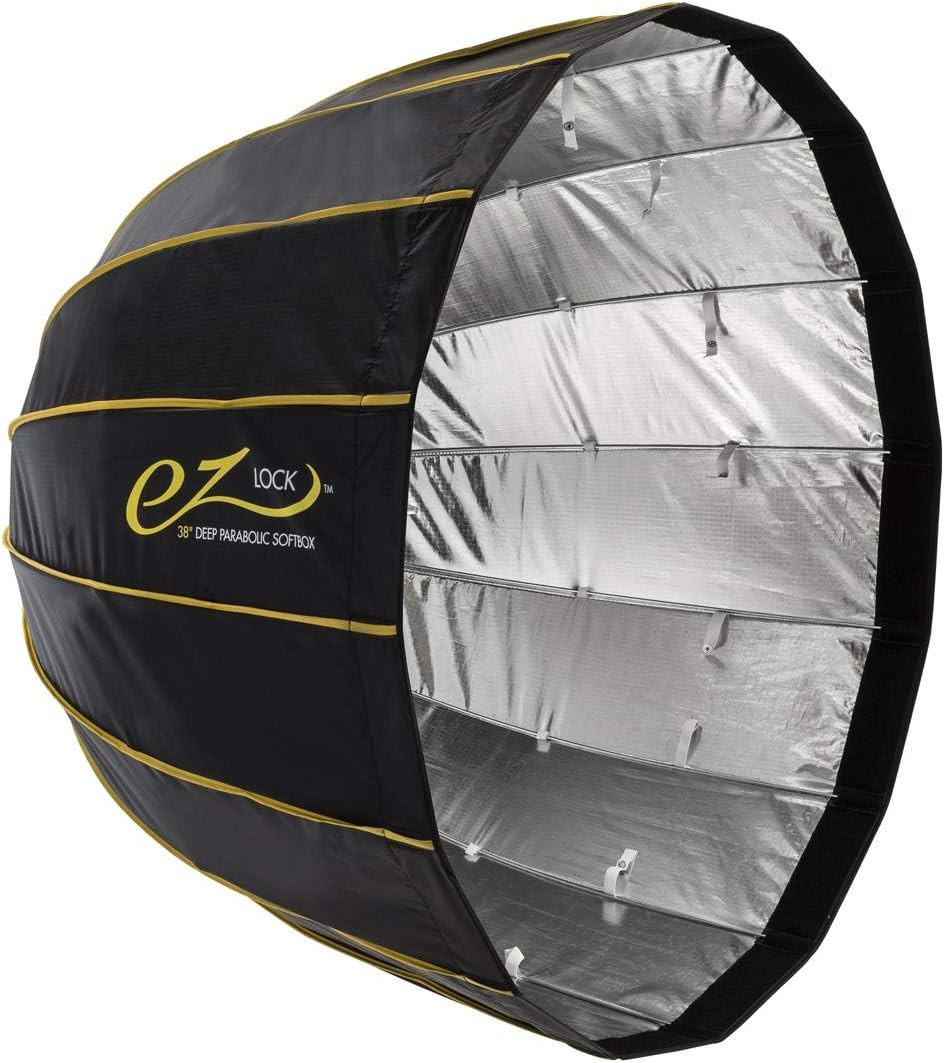 EZ Lock 38" Deep Parabolic Quick Softbox, 16-Sided Parabolic Softbox Opens up an
