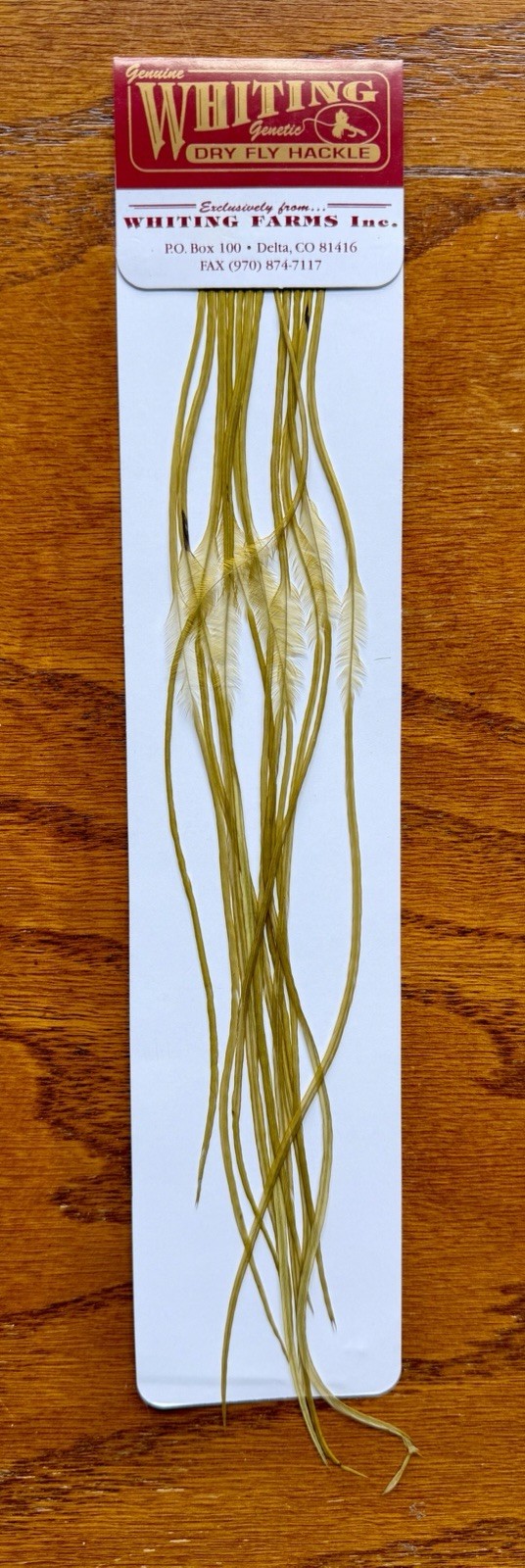 Whiting Dry Fly Hackle 100’s Size 20 White Dyed Blue Wing Olive 500-SH-E-L