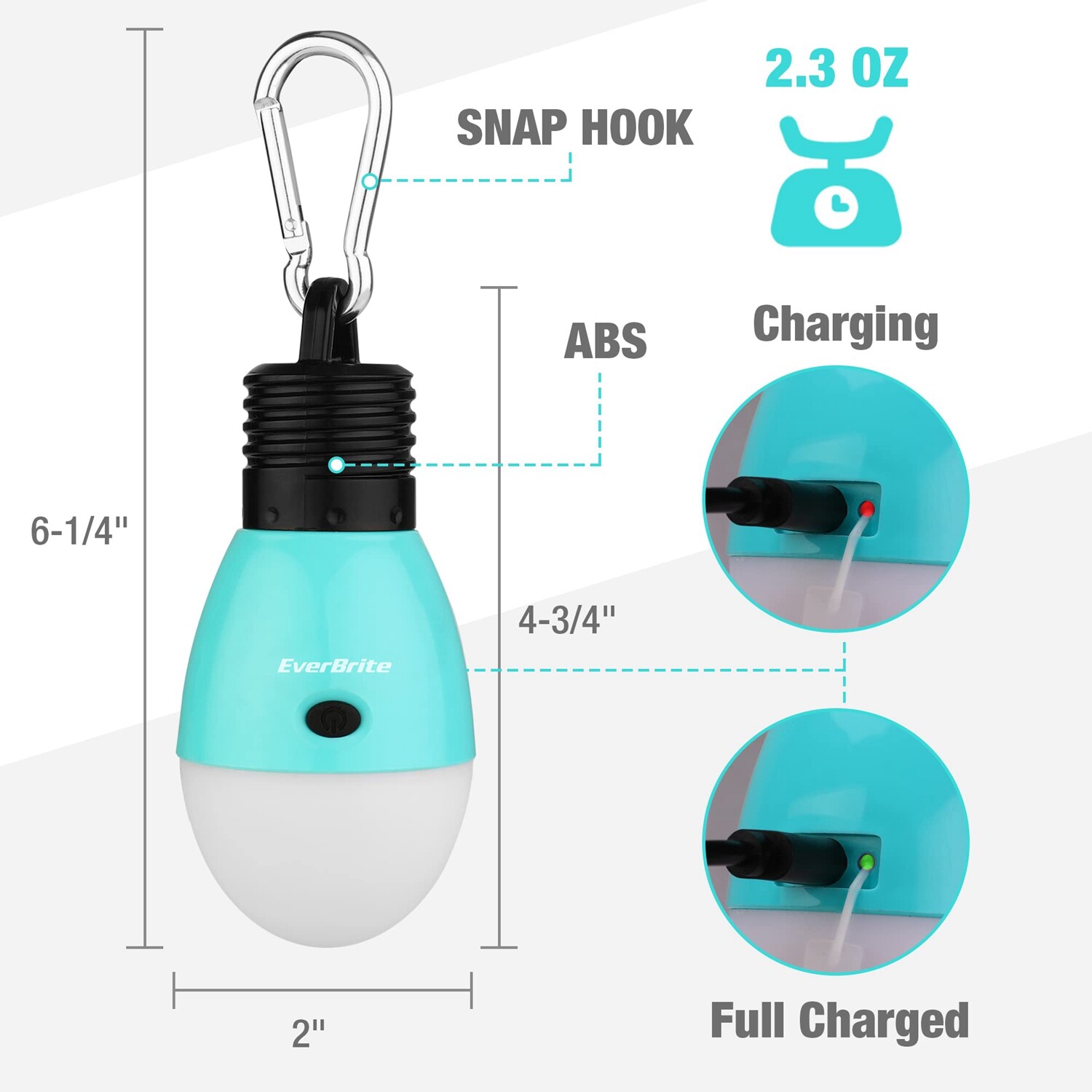 Rechargeable Camping Light 2PC Tent Lantern Hanging Tent Light Bulb 3 Light Mode