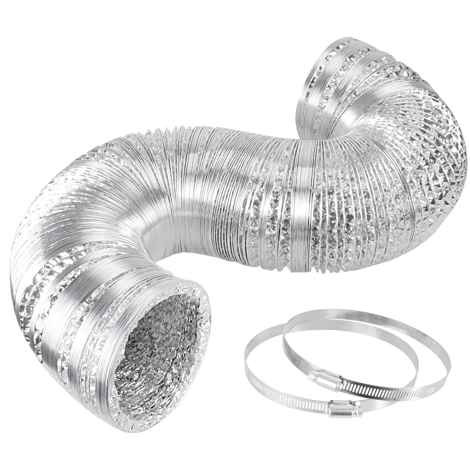 iPower 6" Inch Non-insulated Flexible Aluminum Air Ducting Dry Ventilation Hose