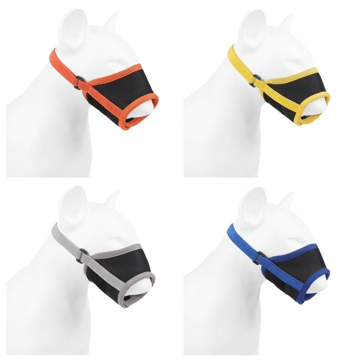 4 PCS Dog Mouth Cover Muzzle Barking Chewing Breathable Anti Bite Mesh Mask