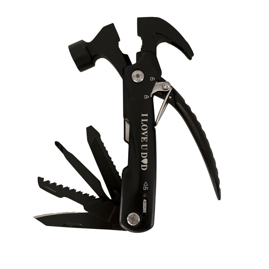 NWOT Amazon Mens I Love U Dad All in 1 Multitool Stainless W/ Case Black Mini