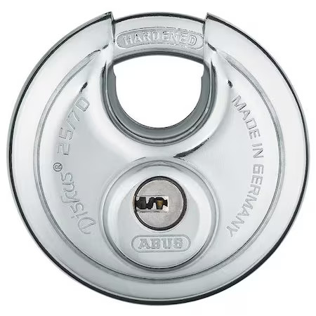 Abus 25Ec/70 Ka Padlock, Keyed Alike, Partially Hidden Shackle, Disc Stainless