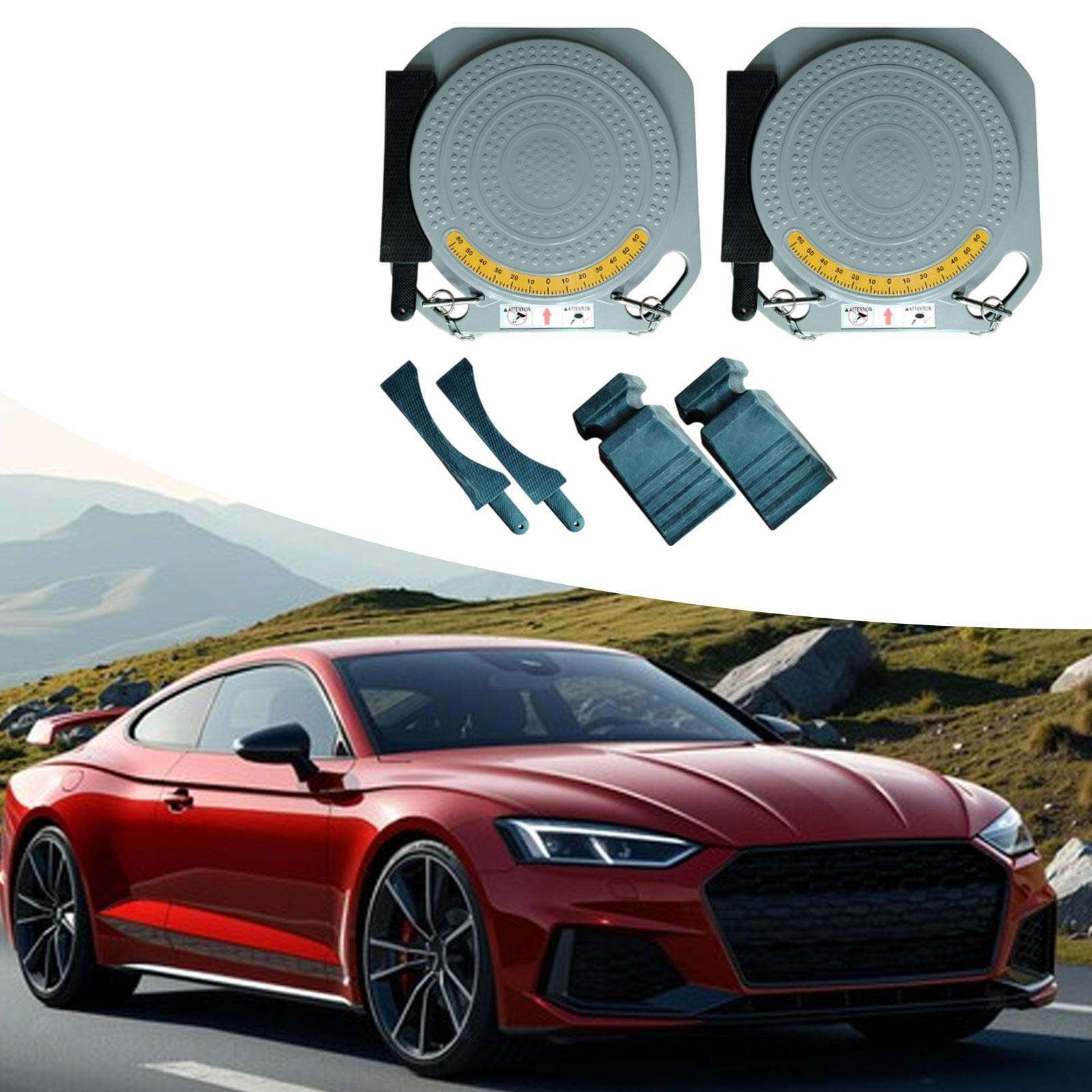 2x Front End Wheel Alignment Turn Plates with Transition Bridges Accessories