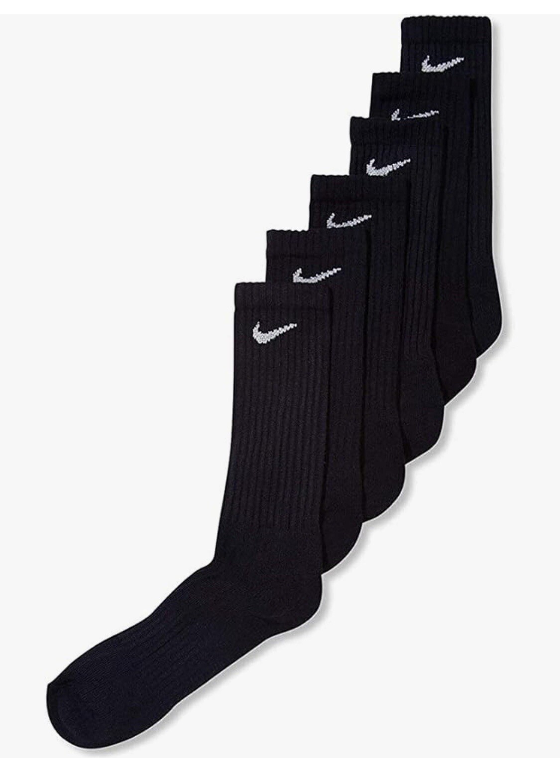 Nike Dri Fit Dry Cushioned Cotton Crew Socks 6 Pairs M