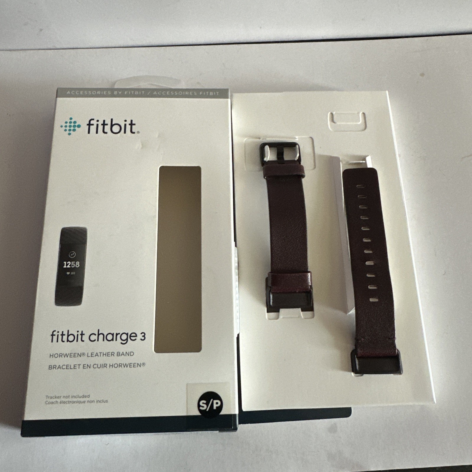 Fitbit Brand Charge 3 Horween Leather Brown Band Bracelet SZ S/P Small Used