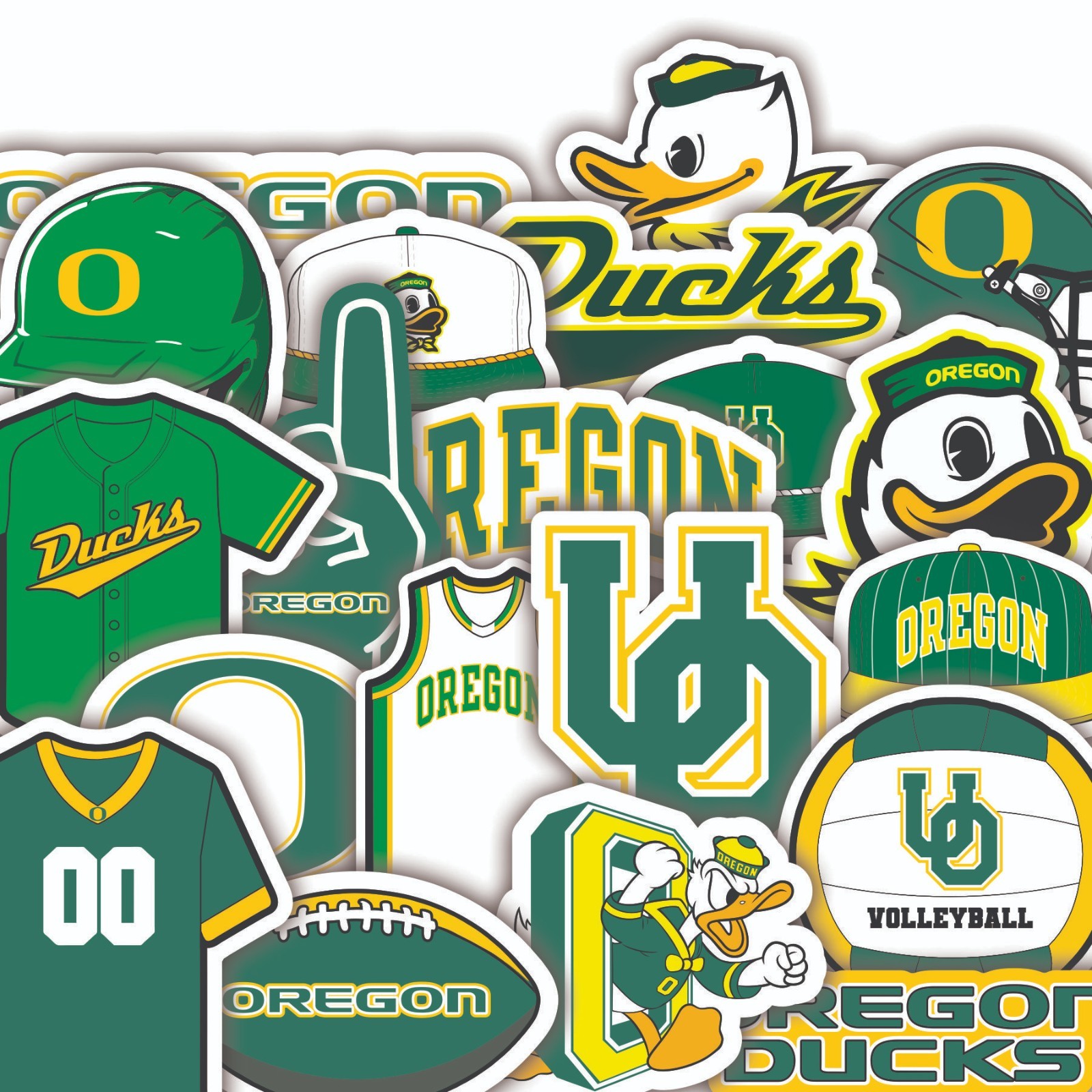 Oregon Ducks Vinyl Sticker Decals – Set of 20 NCAA College Football