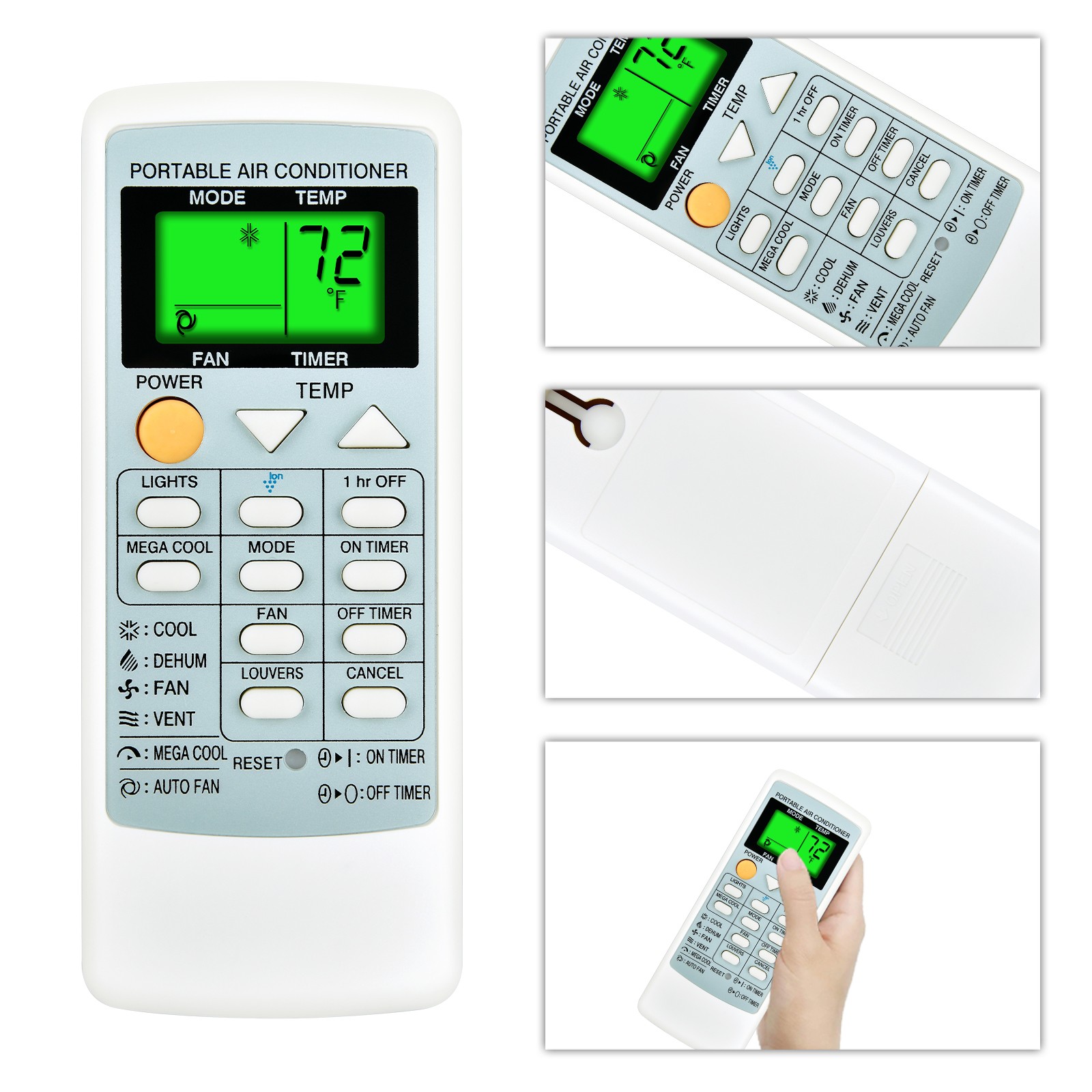 CRMC-A663JBEZ Remote Control For Sharp Air Conditioner CRMC-A805JBEZ w/Backlight