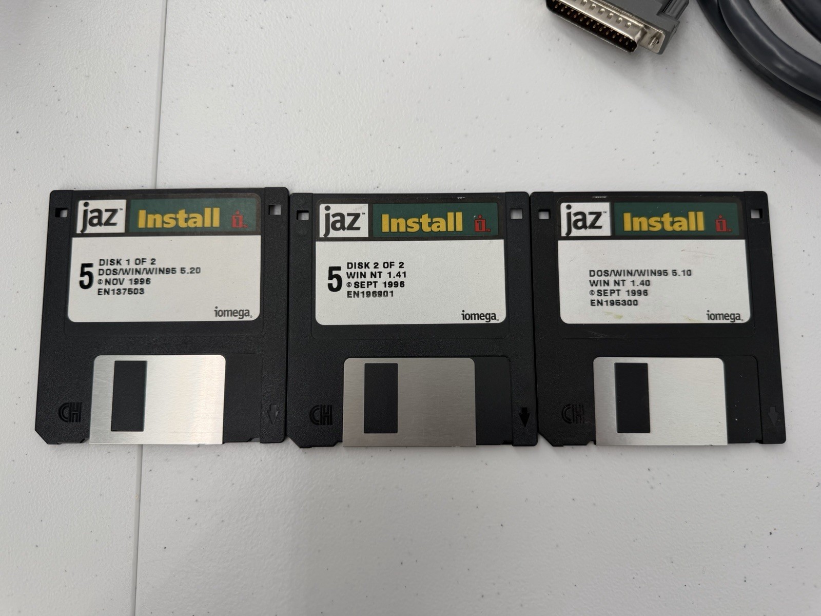 Lot Iomega Zip Disk 100 Jaz 1GB External Drive Unit Power Cord Cords Untested