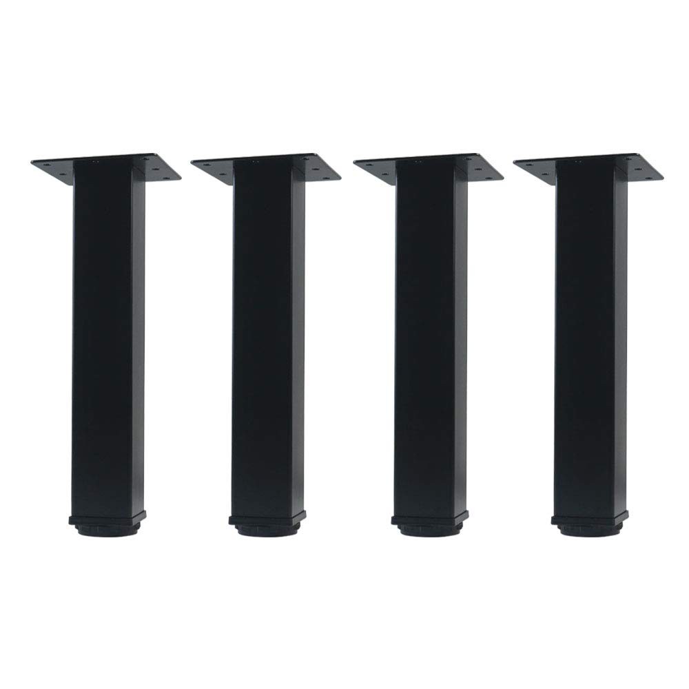 QLLY 10 inch Adjustable Metal Furniture Legs, Square Office 10 inch, Black