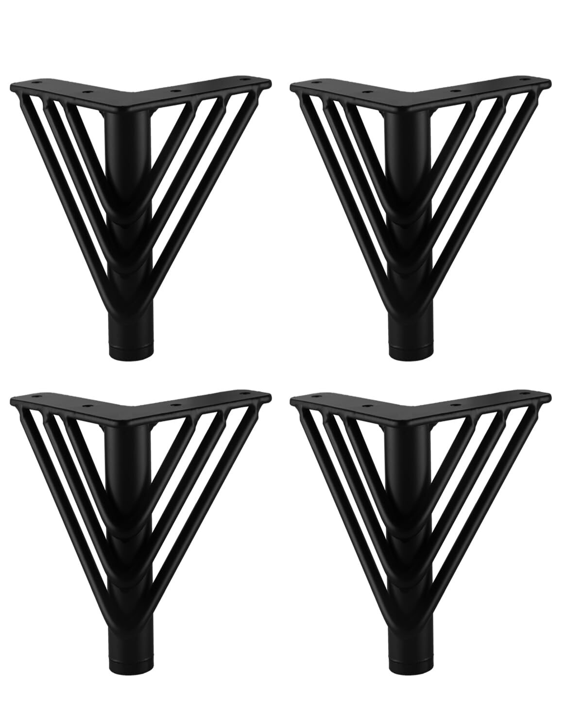 Osring 8 Inch Furniture Leg Black Triangle Shaped Hairpin Furniture Table Fee...