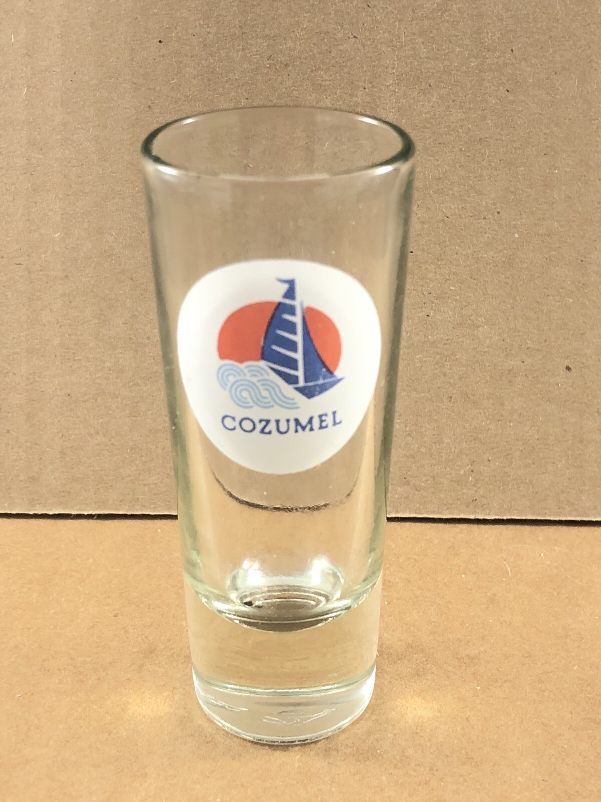 Cozumel Sailboat 3.5 Inch shot glass, COMBINED SHIP $1 PER MULTIPLE