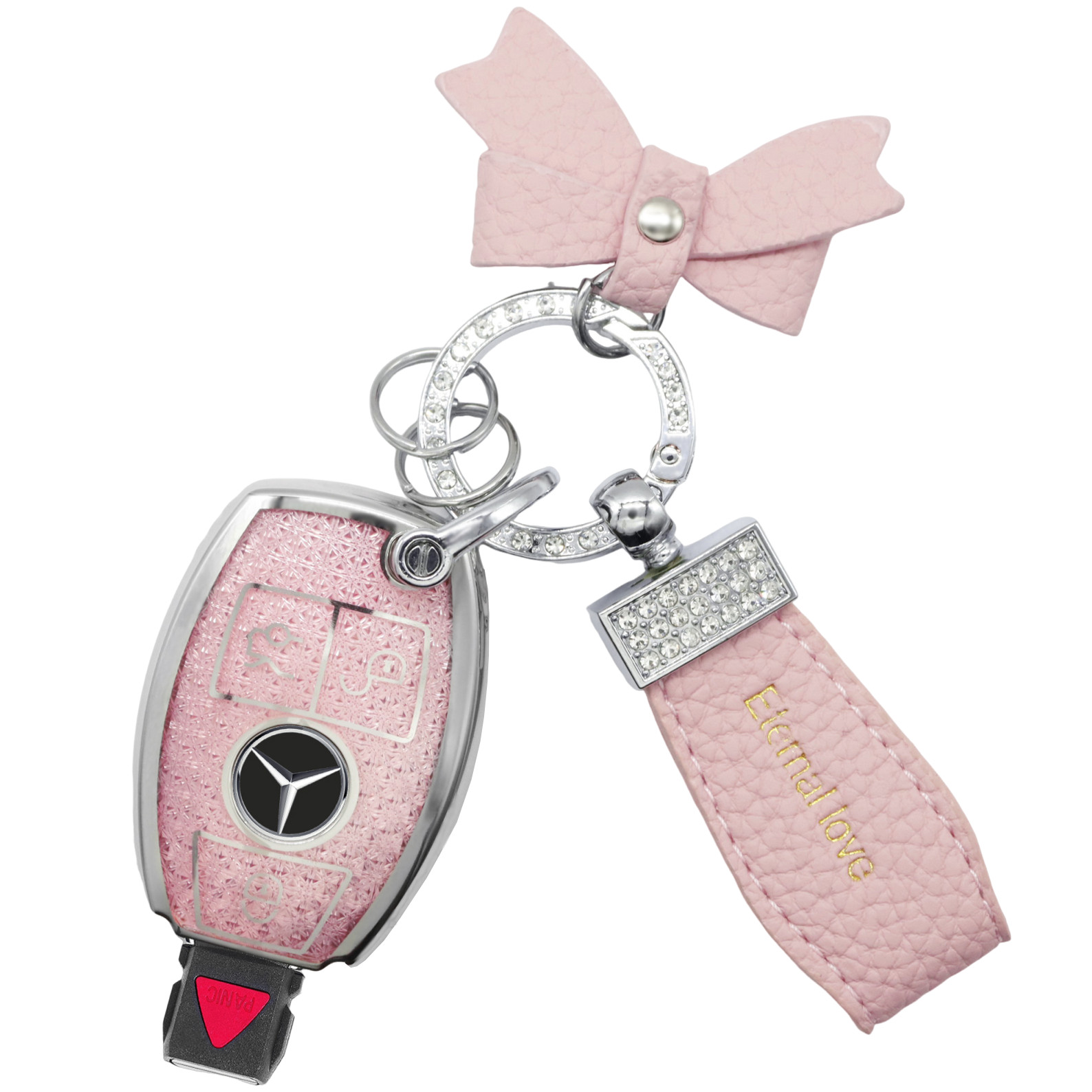 for Mercedes Key Fob Cover with Fashionable Zirconia Wristlet Keychains