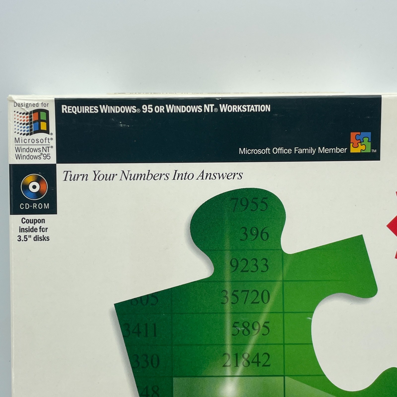 MICROSOFT Excel 97 Upgrade Windows 95 NT CD ROM Software Big Box Product Key