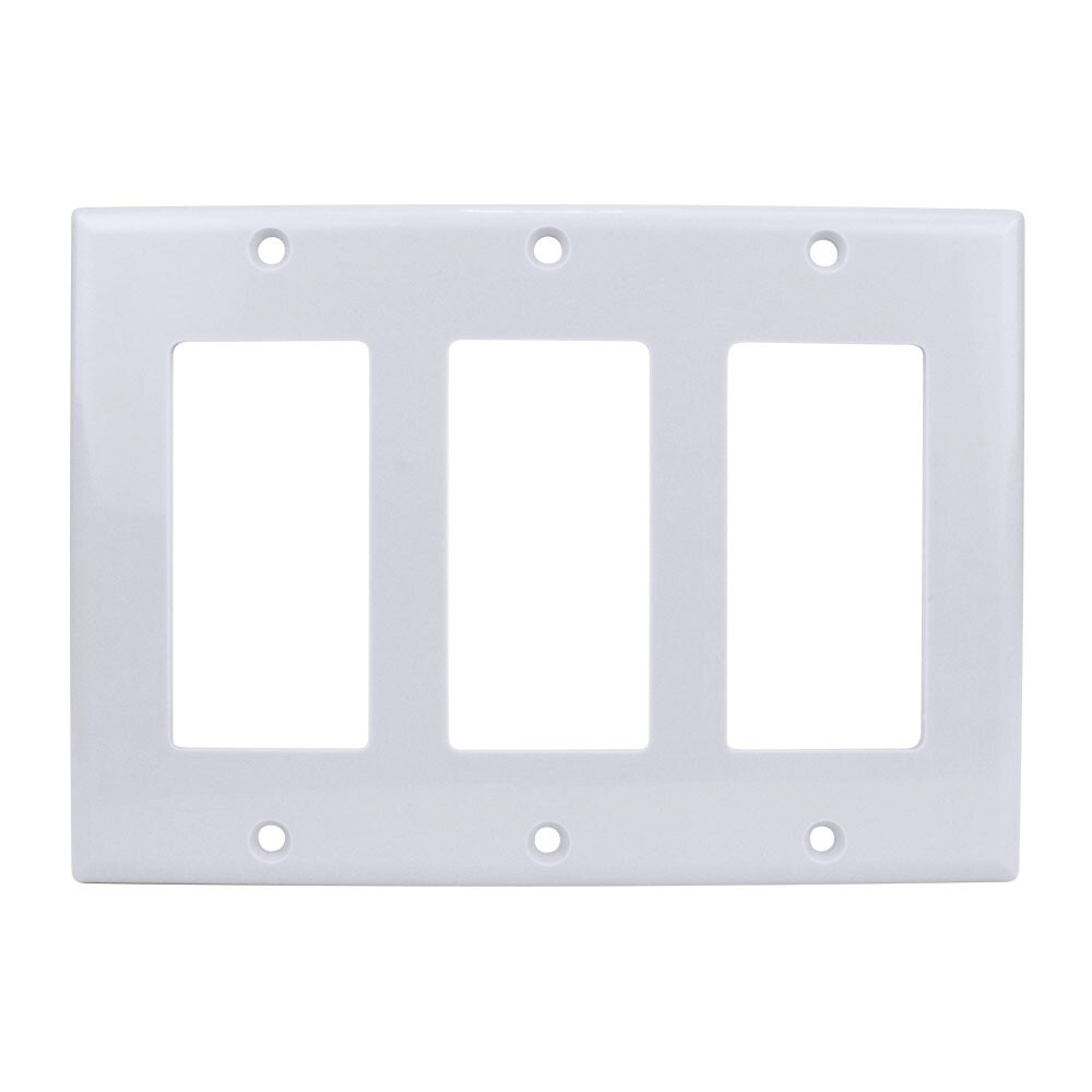 Construct Pro™ Decorative Triple Gang Wall Plate (White)