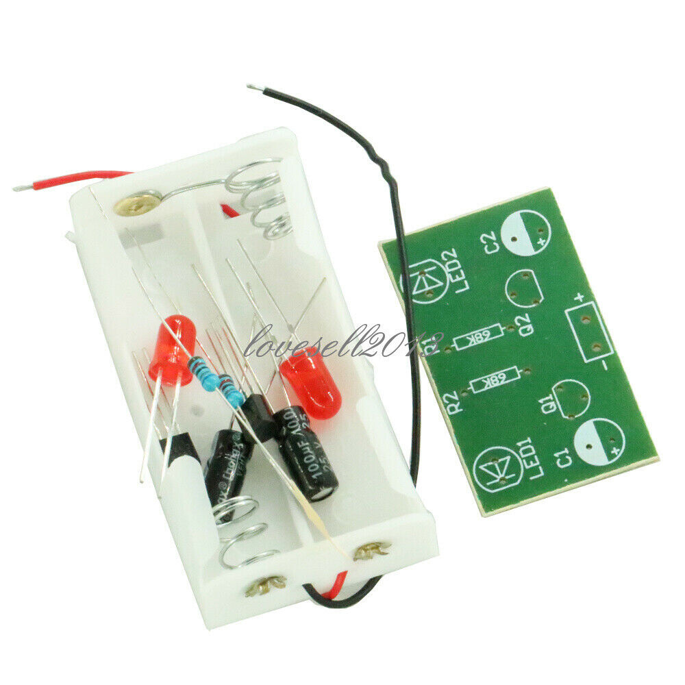 Triode Transistor Multivibrator LED Flash Light Electronic Circuit kits Training