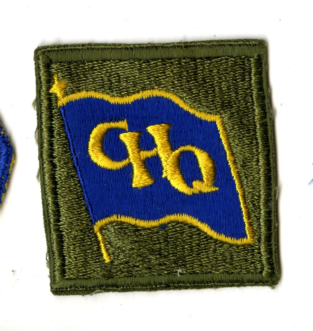 GHQ Southeast Pacific White Back Patch WWII Vintage Blue Flag Philippines