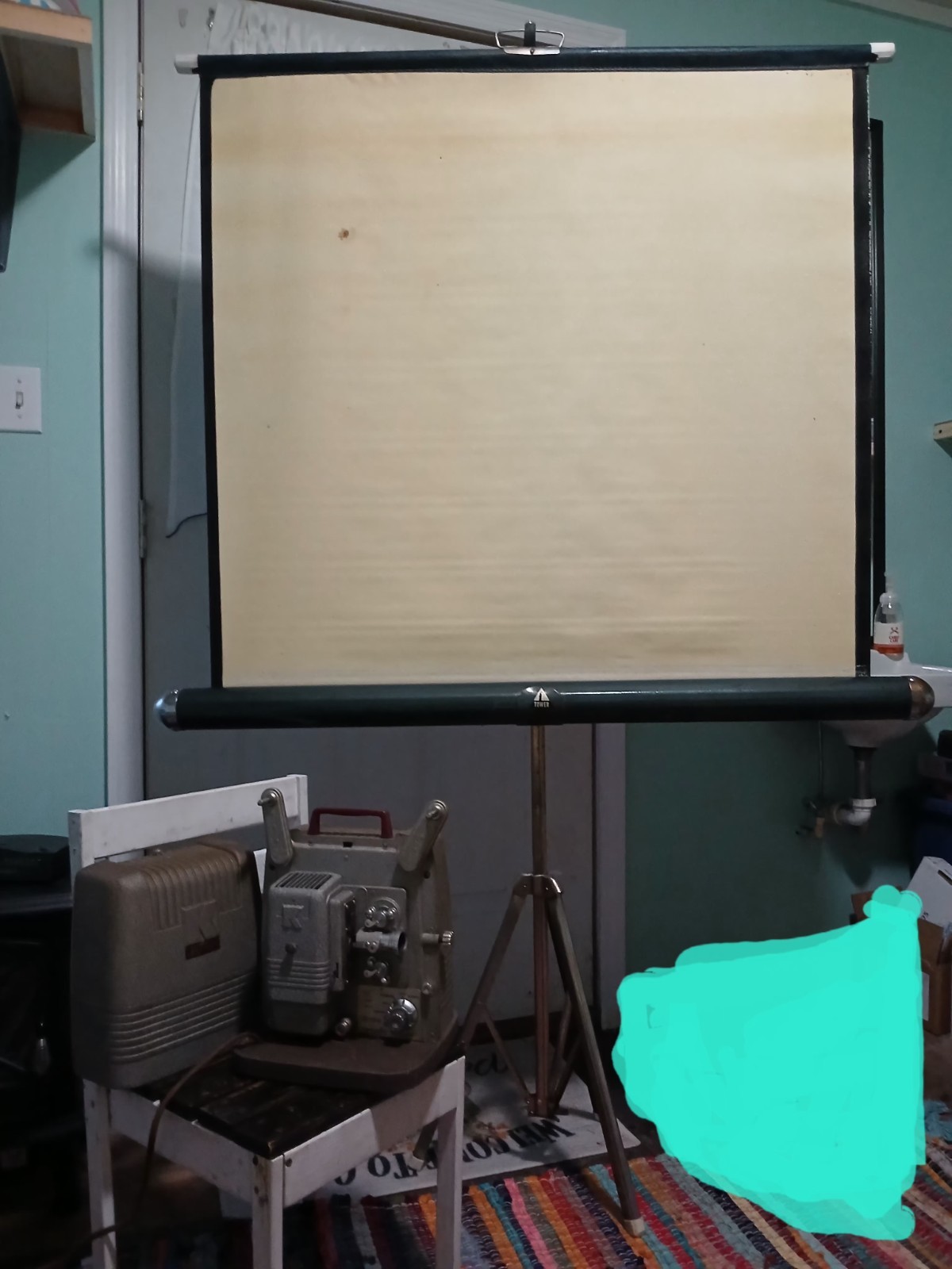 VTG Keystone Film Projector 100 8mm  1950s Forward & Reverse Reel & Tower Screen