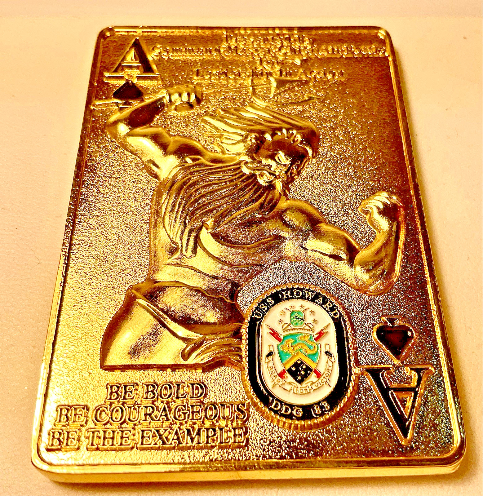 USS HOWARD  DDG 83  US Navy Challenge Ship Coin 2 3/4 Inch Command  (A Spades)
