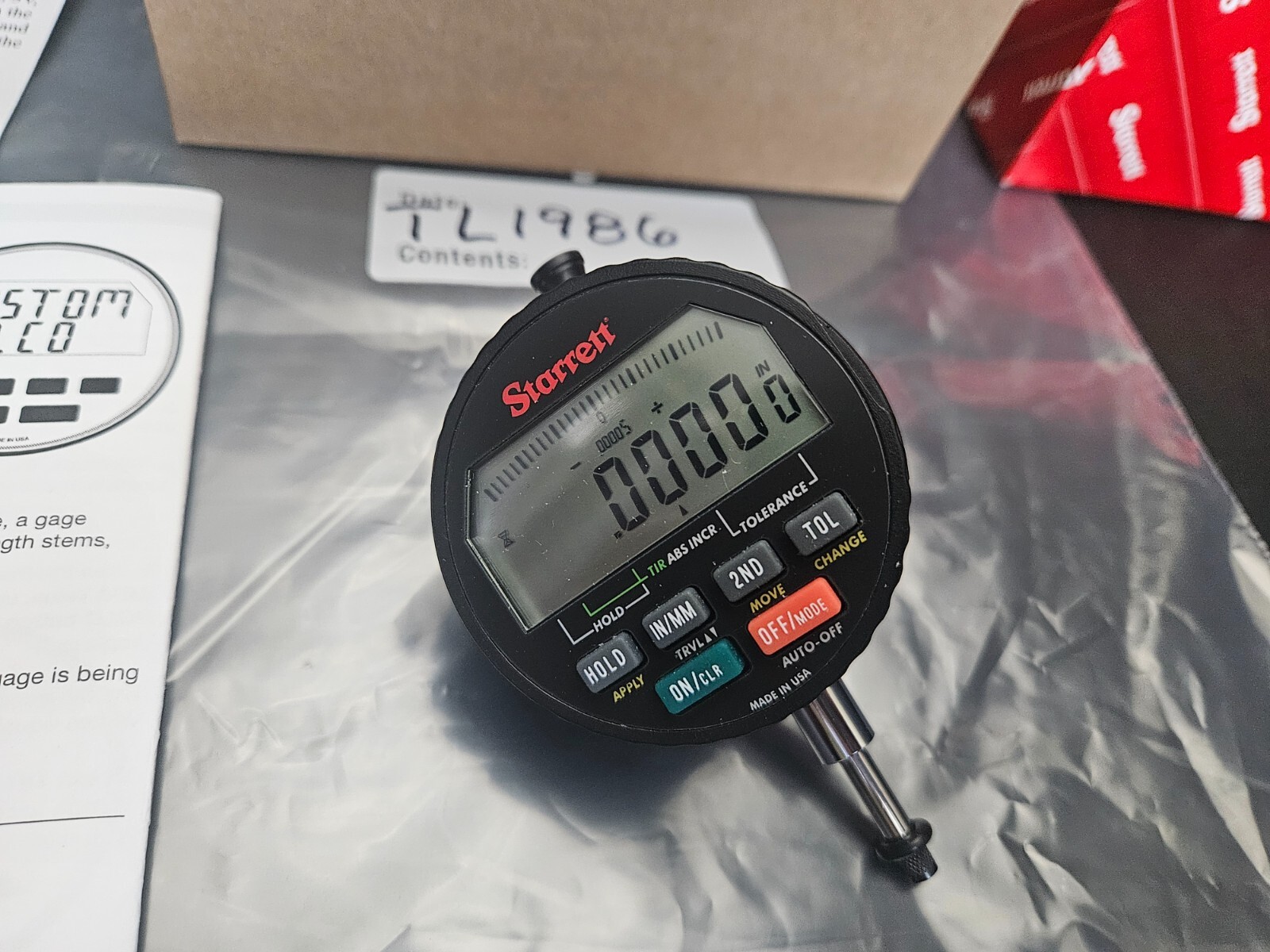 STARRETT #F2720AD ELECTRONIC INDICATOR W/SPC OUTPUT .600/15MM RANGE (TL1986)
