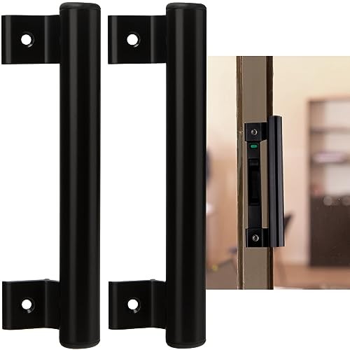 Sliding Door Handle 8 in Metal Barn Door Pull Replacement-for Black-166mm 2Pack
