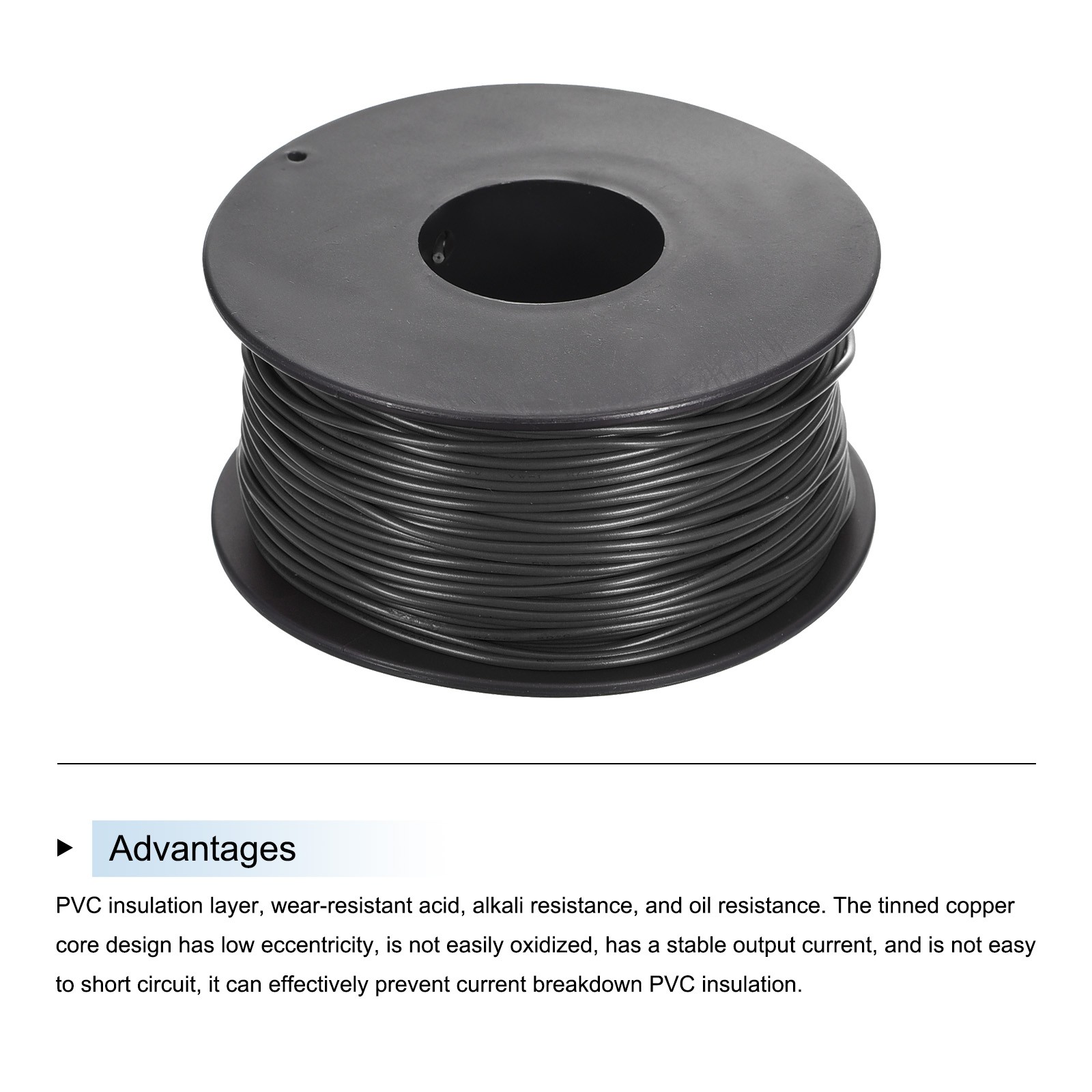30AWG Stranded Wire Hookup 50M/164ft Black, Electrical Wire UL1007 Spool