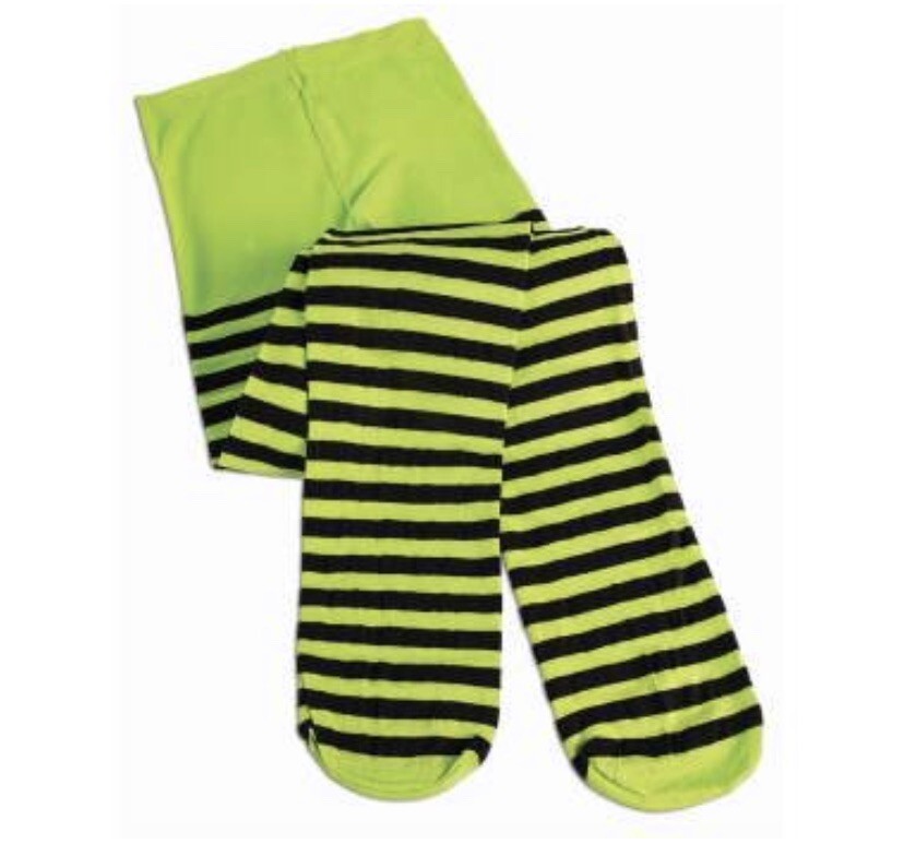 Child Yellow and Black Striped Tights Witch Pantyhose Costume Accessory